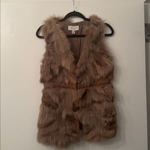 Women's Light Brown Genuine Fox Fur Vest